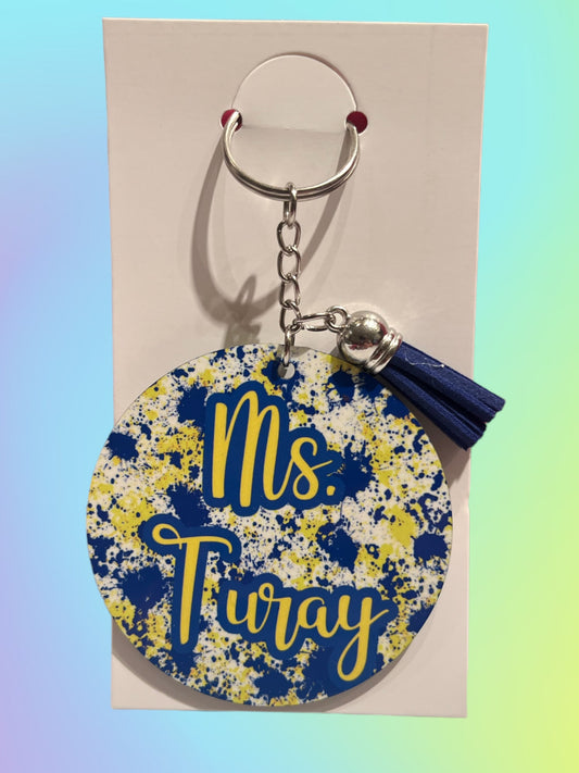 Custom keychain w/ tassel pendant