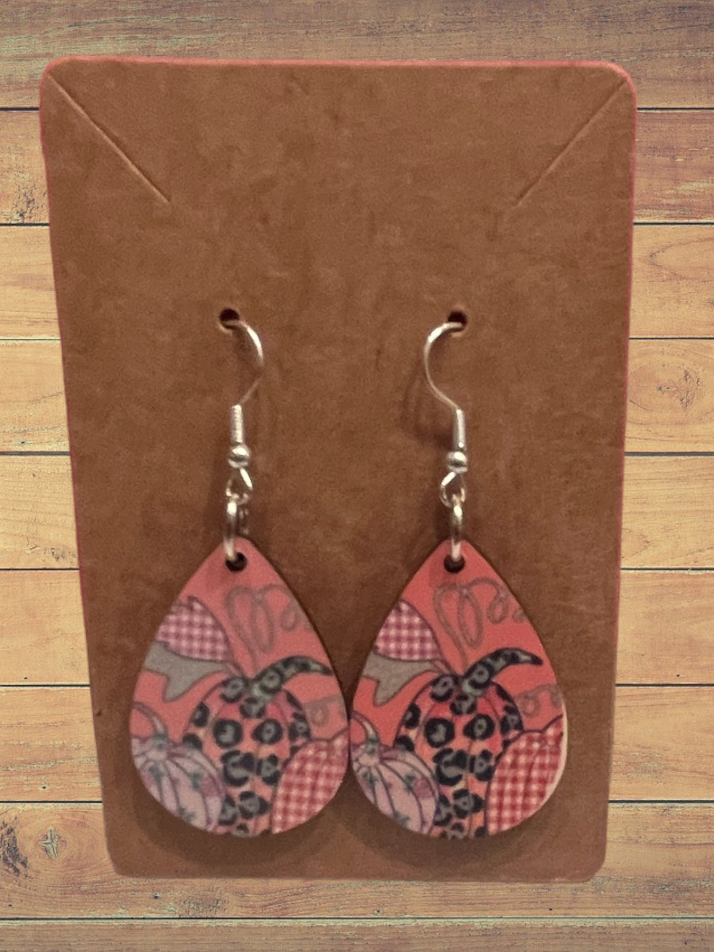 Colorful pumpkins teardrop earrings