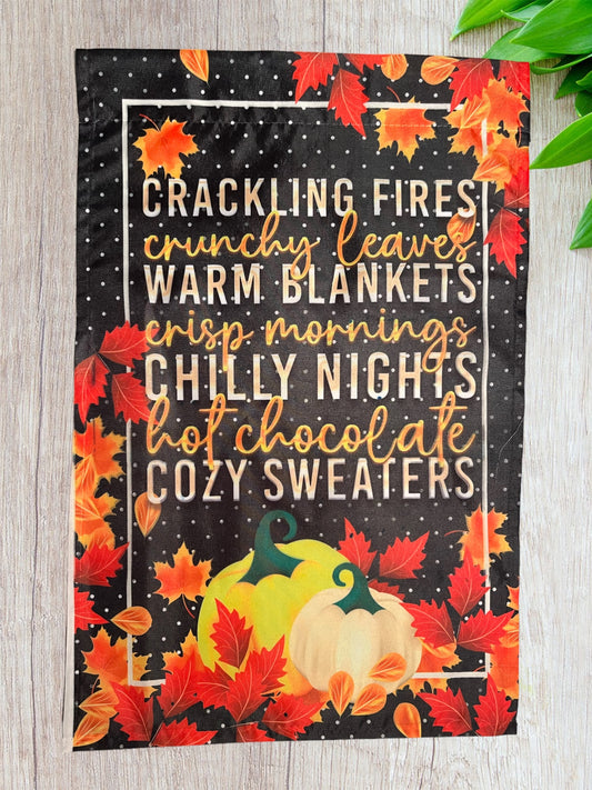 Crackling fires 12x18 garden flag