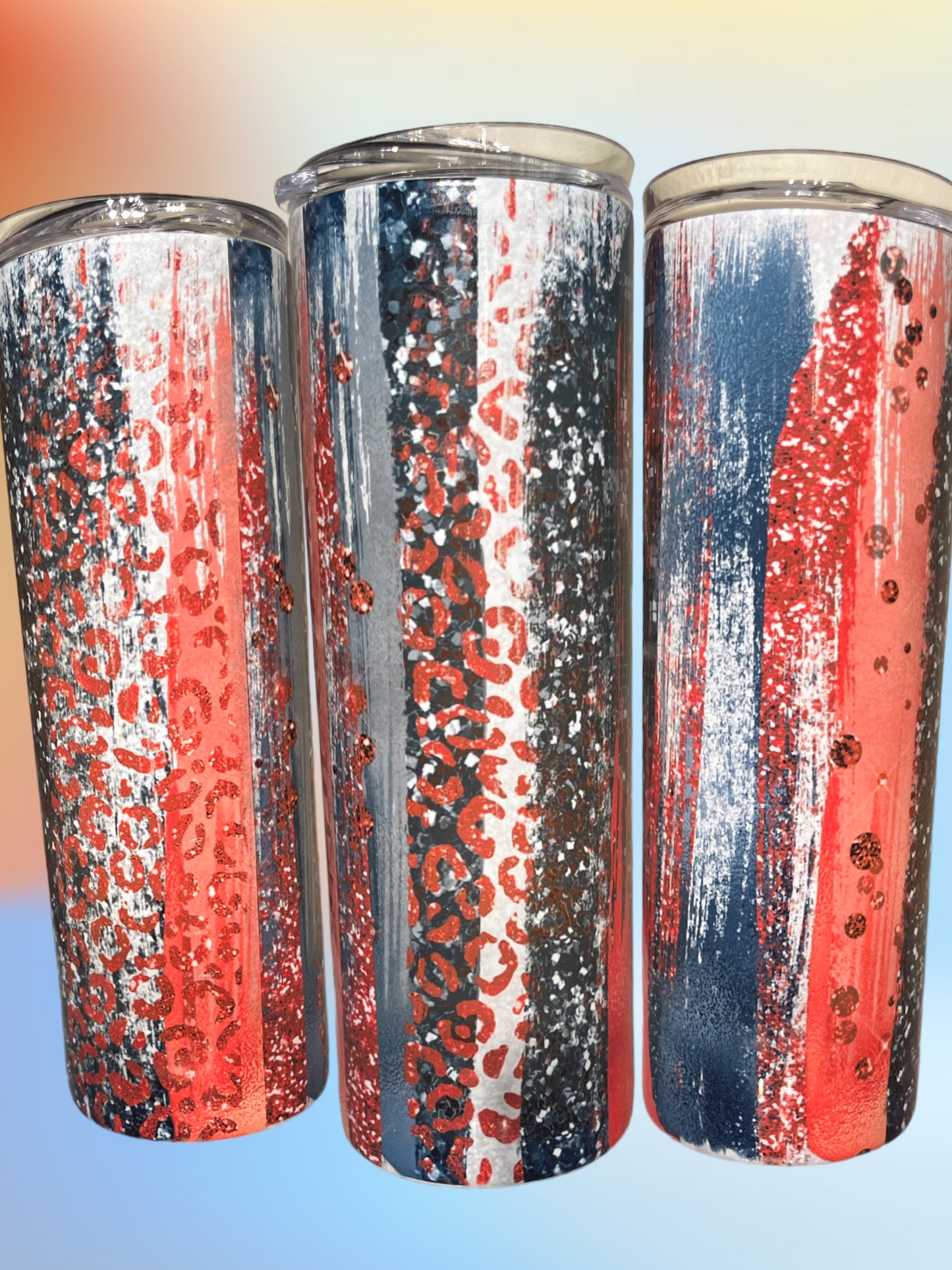 Patriotic brush stokes 20oz tumbler