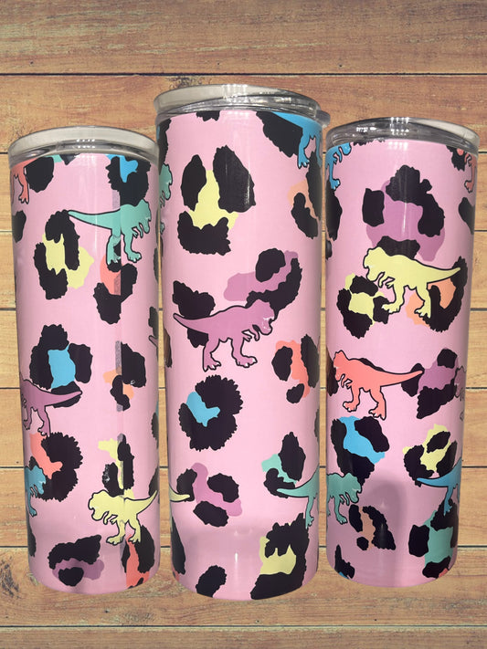 Dinosaur cheetah 20oz tumbler