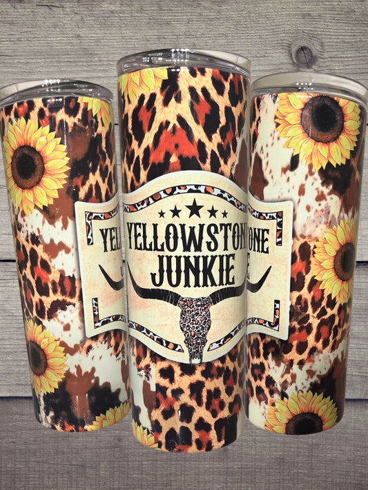 Yellowstone junkie 20oz tumbler