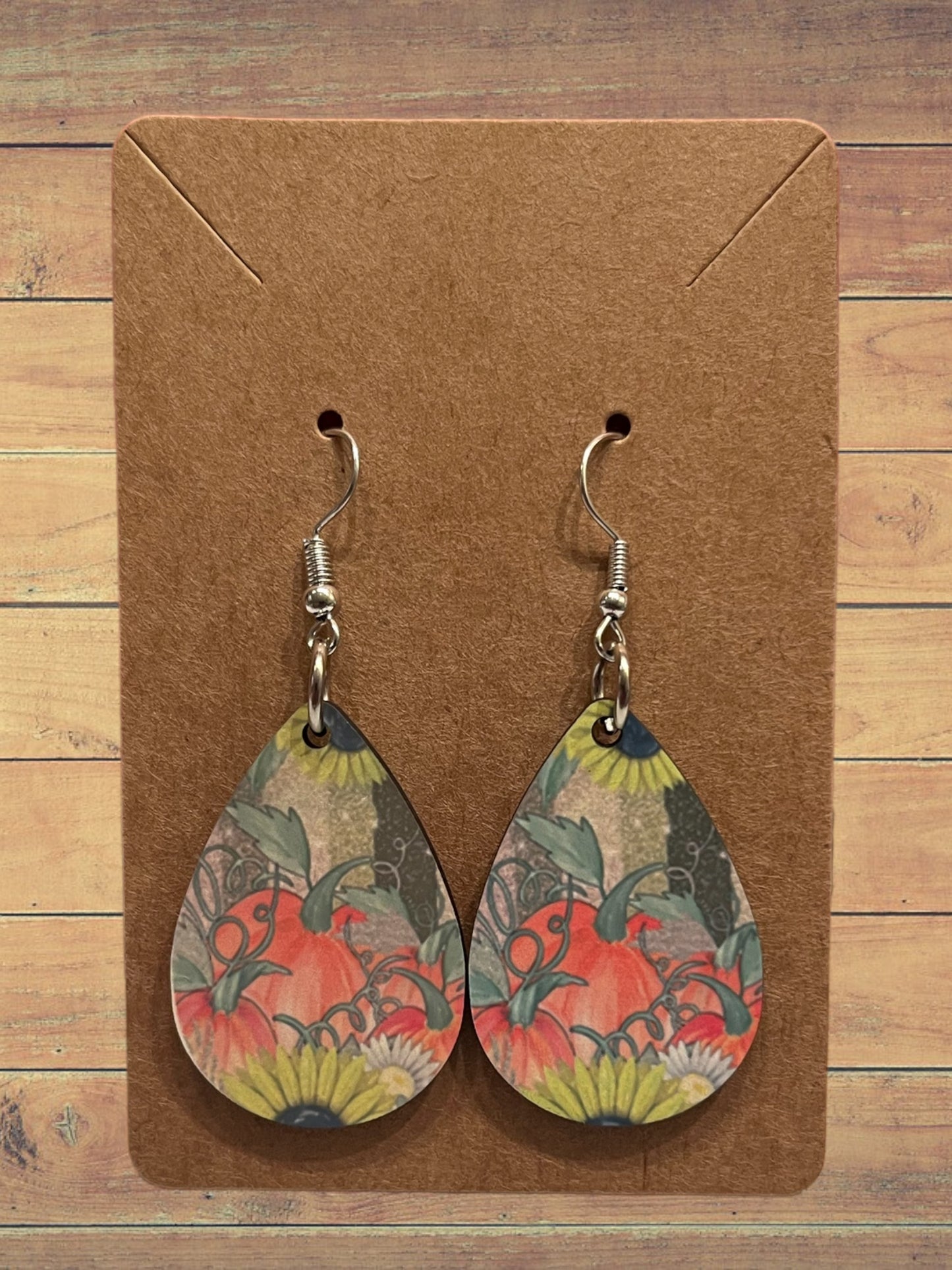 Pumpkin patch teardrop earrings