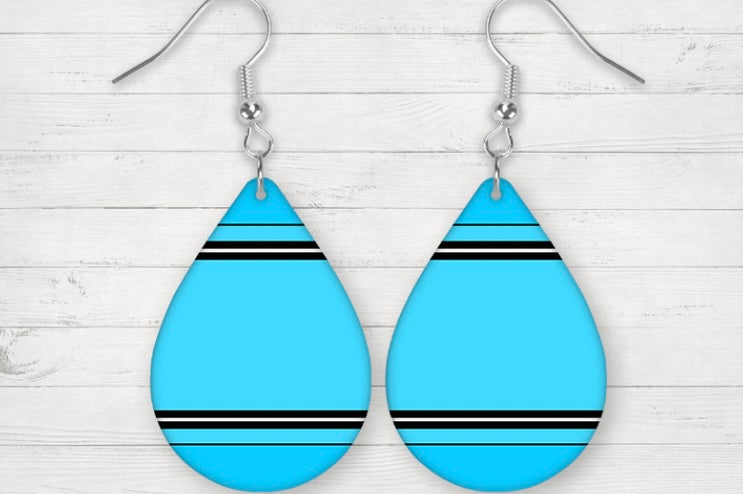 Light blue crayon tear drop earrings