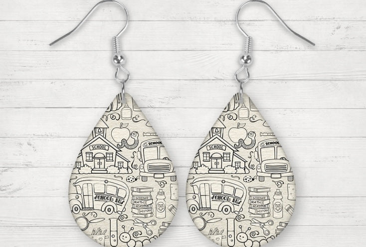 Drawings tear drop earrings