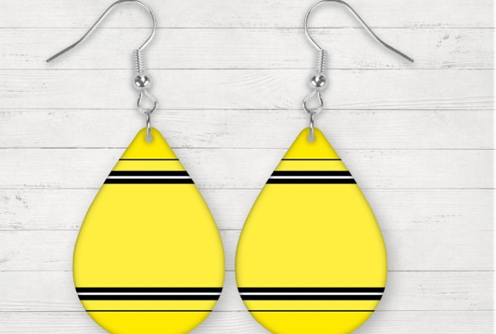 Yellow crayon earrings