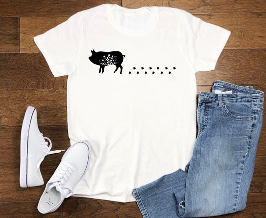 Pig crossing tshirt