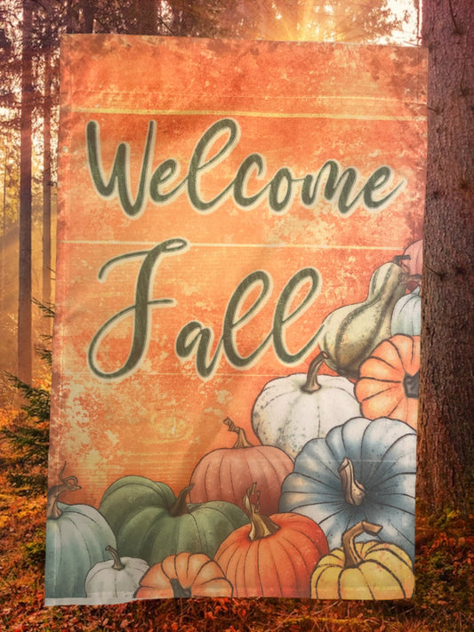 Welcome fall 12x 18 garden flag