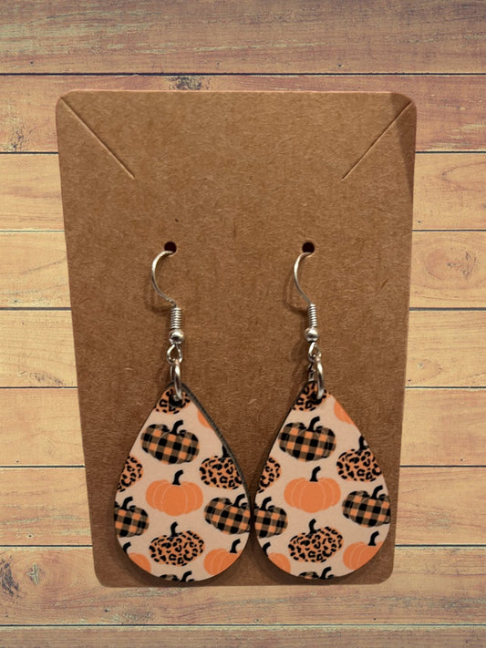 Mixed pumpkins teardrop earrings