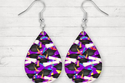 Graduation tear drop earrings