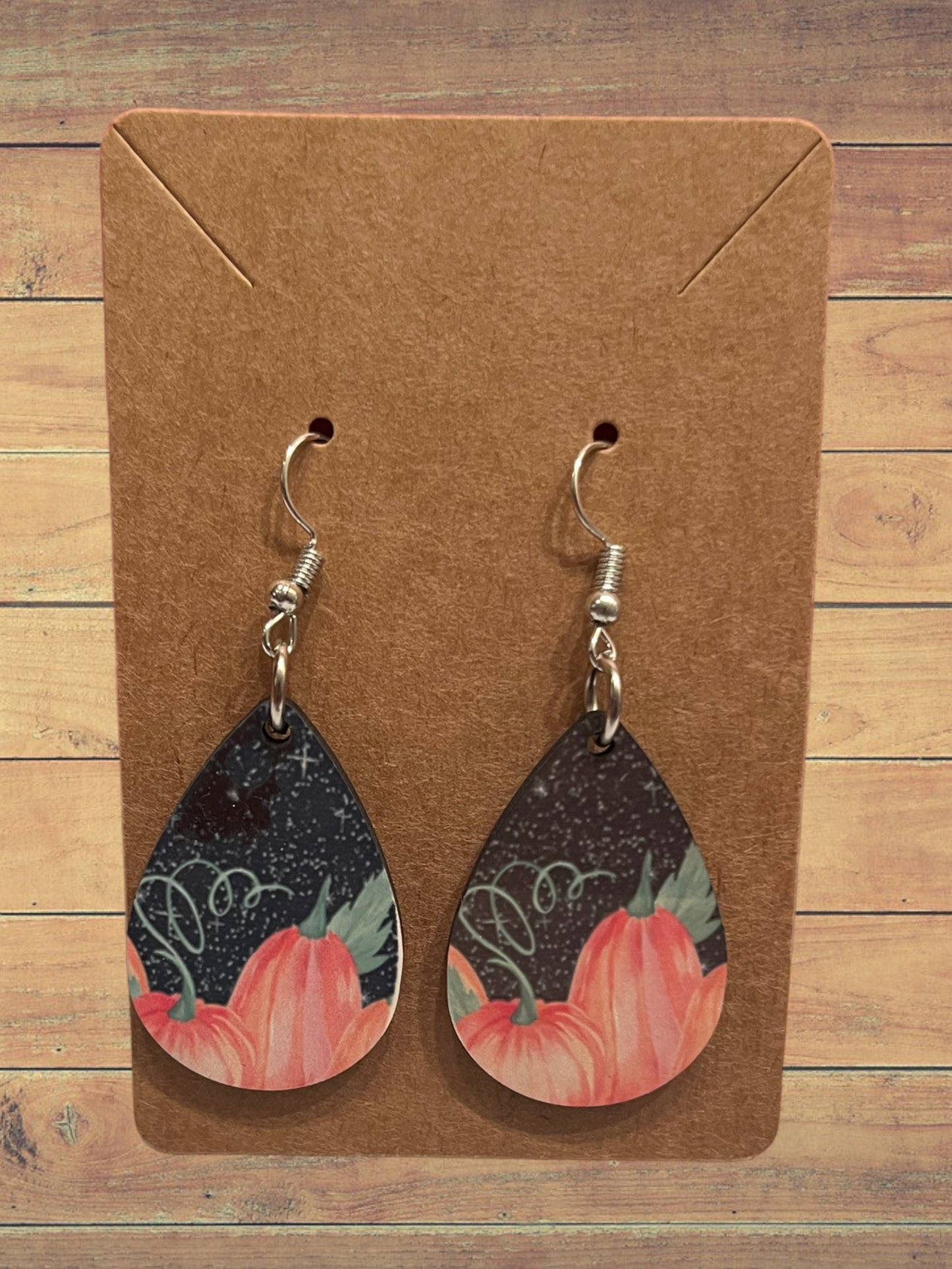 Pumpkin vines teardrop earrings