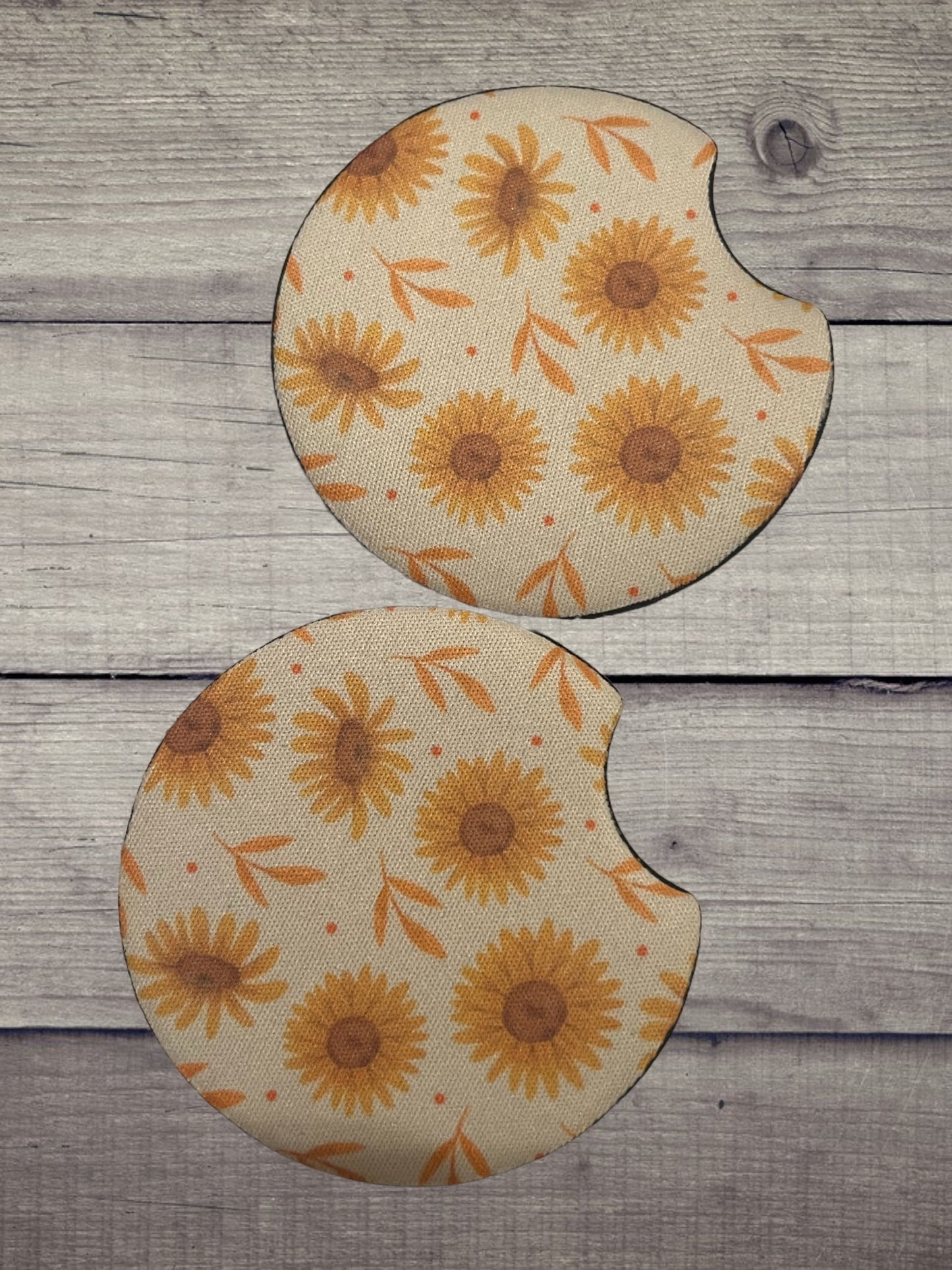 Sunflowers car coasters (2)