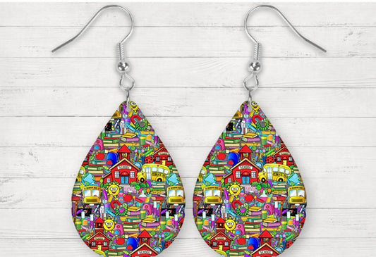 Vintage school teardrop earrings