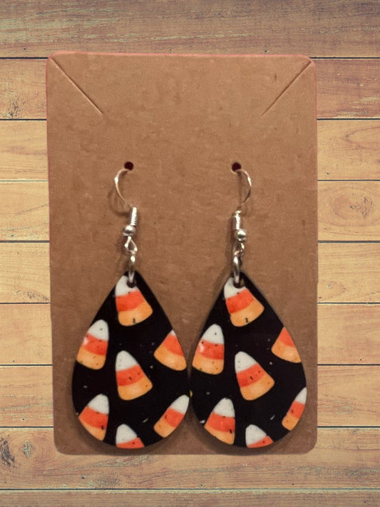 Candy corn tear drop earrings