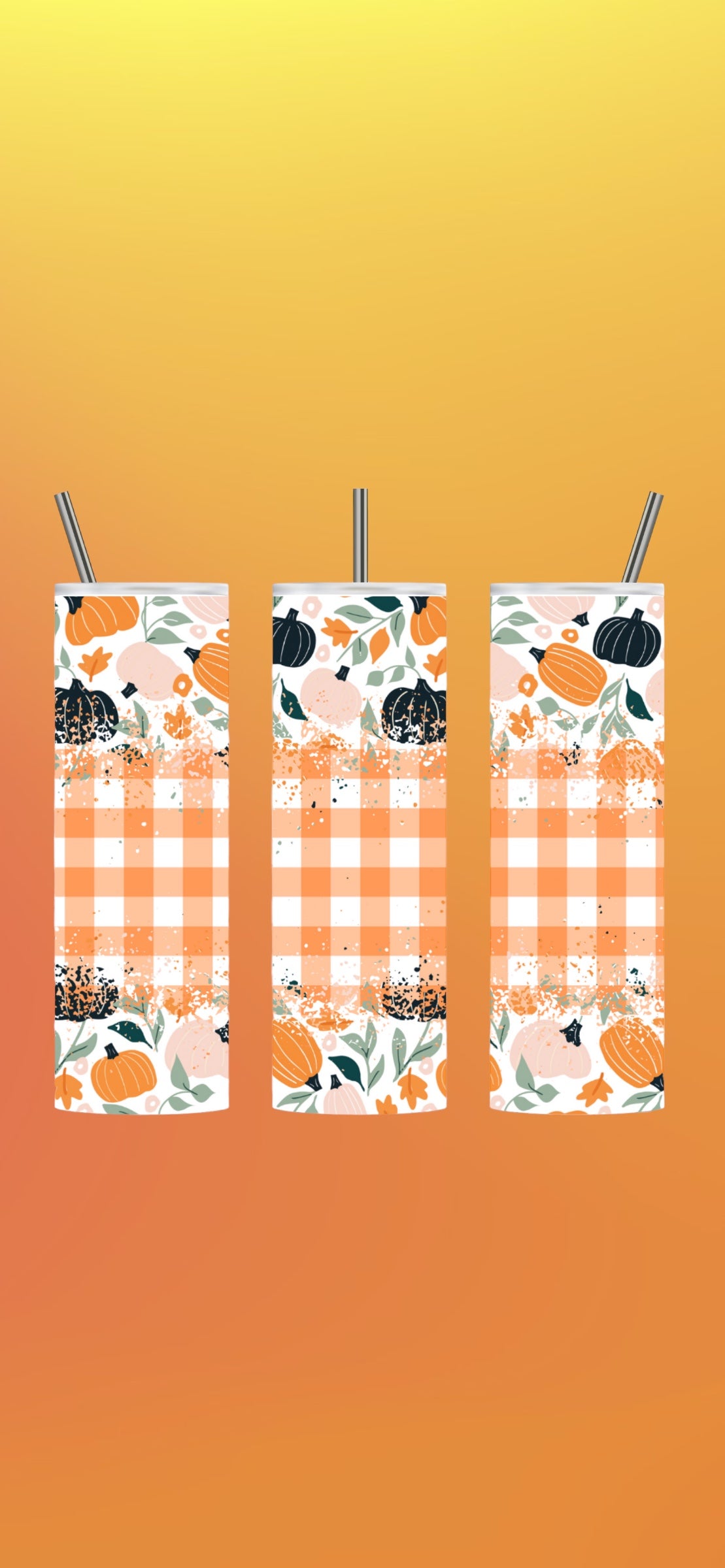 Fall plaid 20oz tumbler