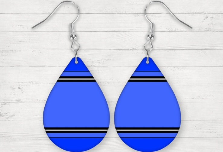 Dark blue tear drop earrings