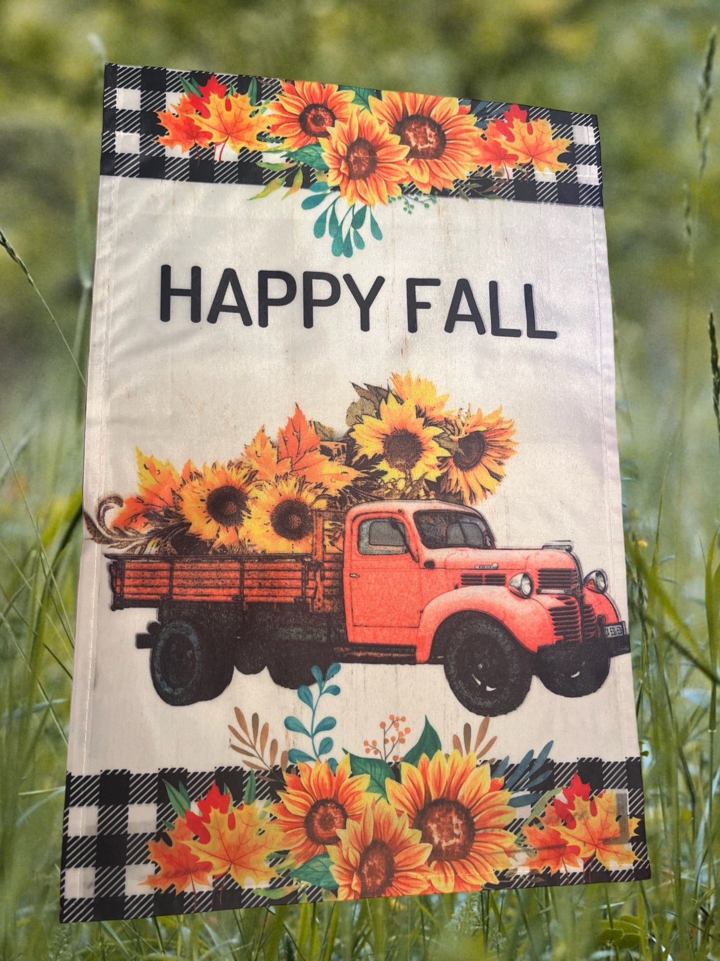 Fall Truck 12x18 garden flag