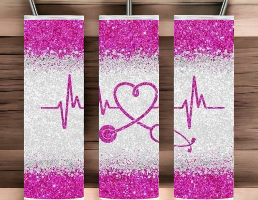 Pink stethoscope 20oz tumbler