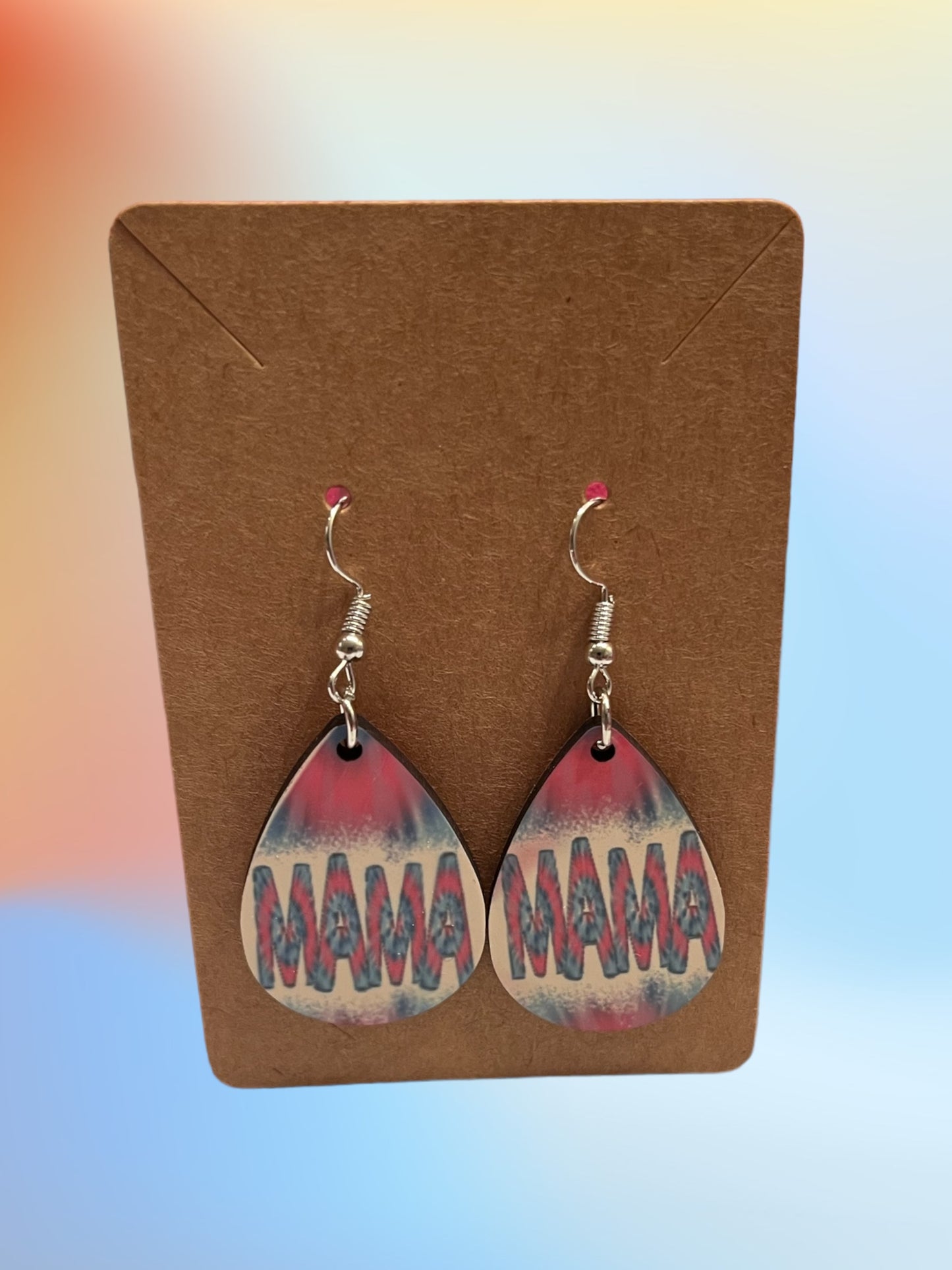 Tie Dye Mama Teardrop earrings