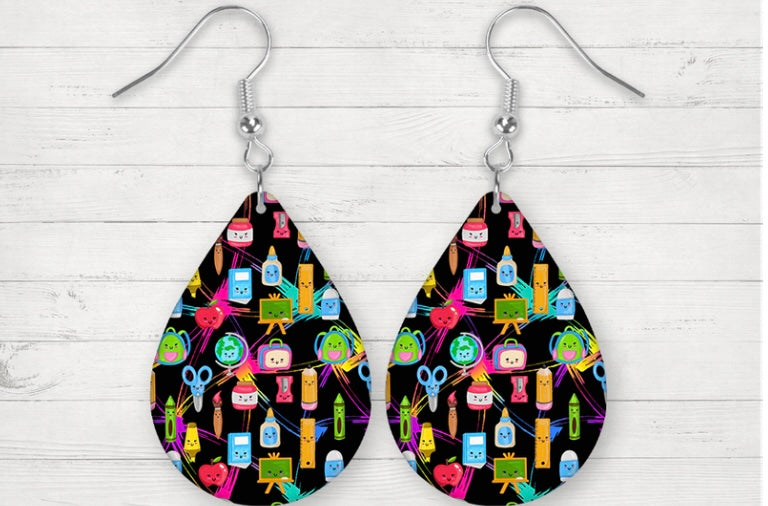 Supply faces teardrop earrings