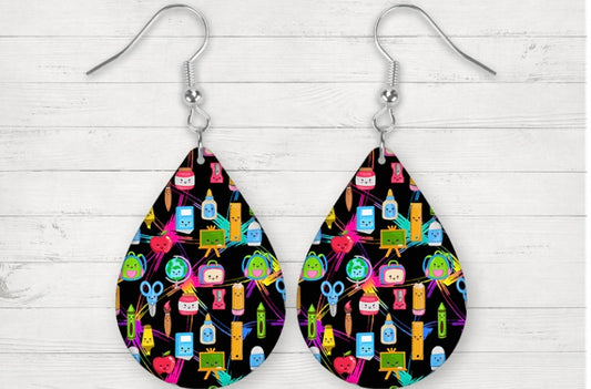 Supply faces teardrop earrings