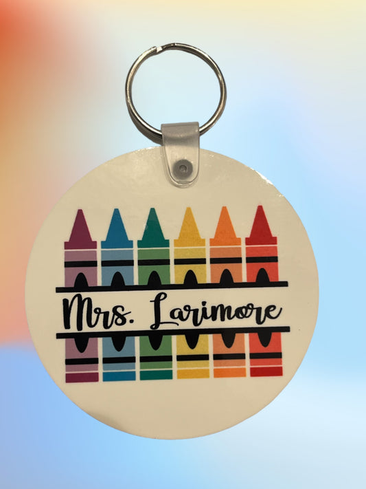 Crayons custom keychain