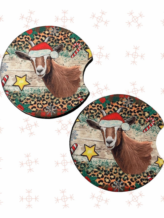 Christmas goat coasters (2)