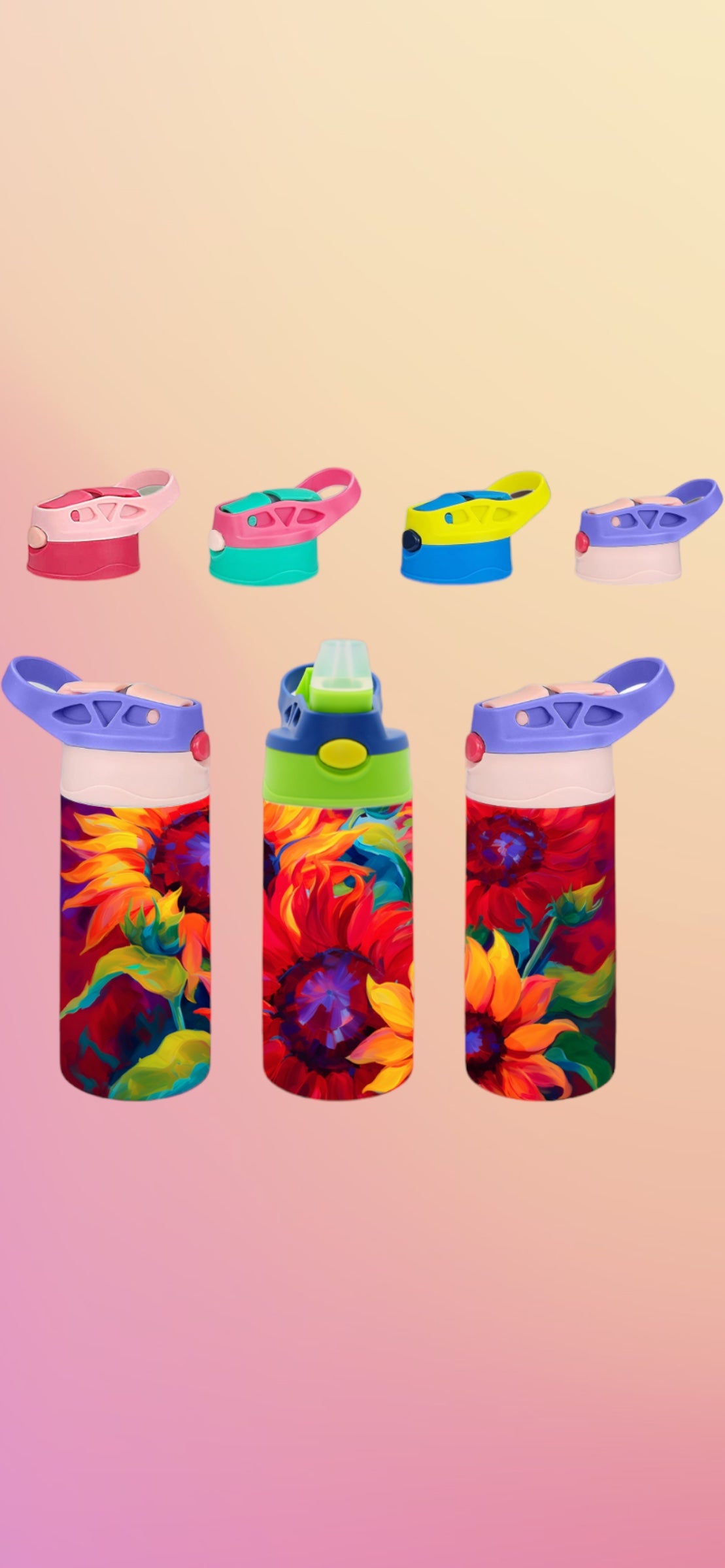 Flowers kids 15oz tumbler