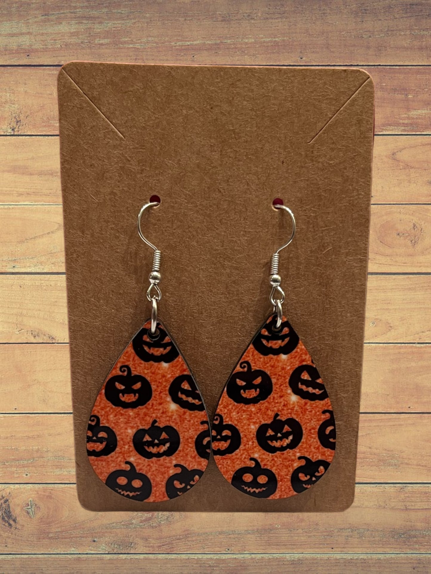 Jack o lanterns glitter teardrop earrings