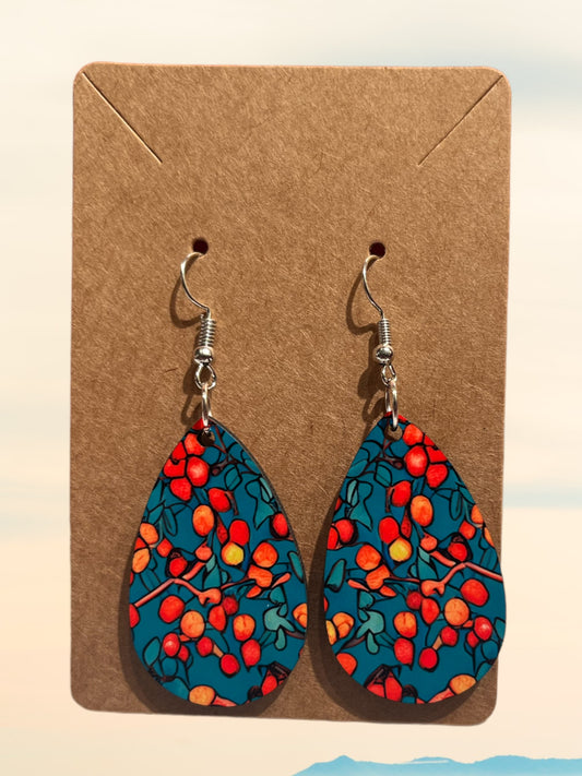 Berries tear drop earrings