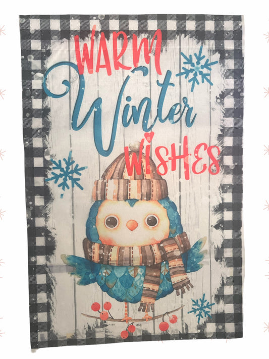 Warm winter wishes 12x18 garden flag