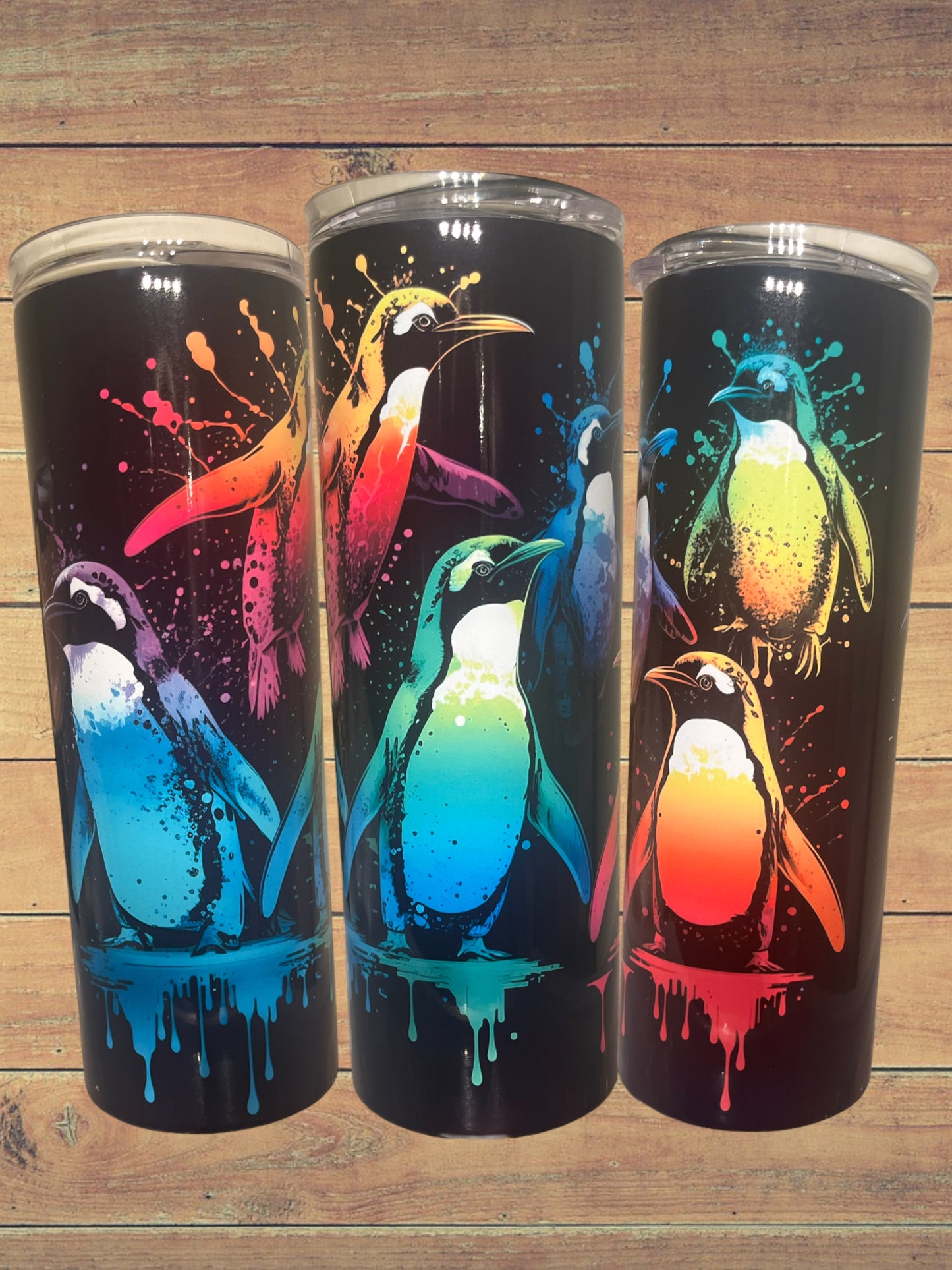 Watercolor penguins 20oz tumbler