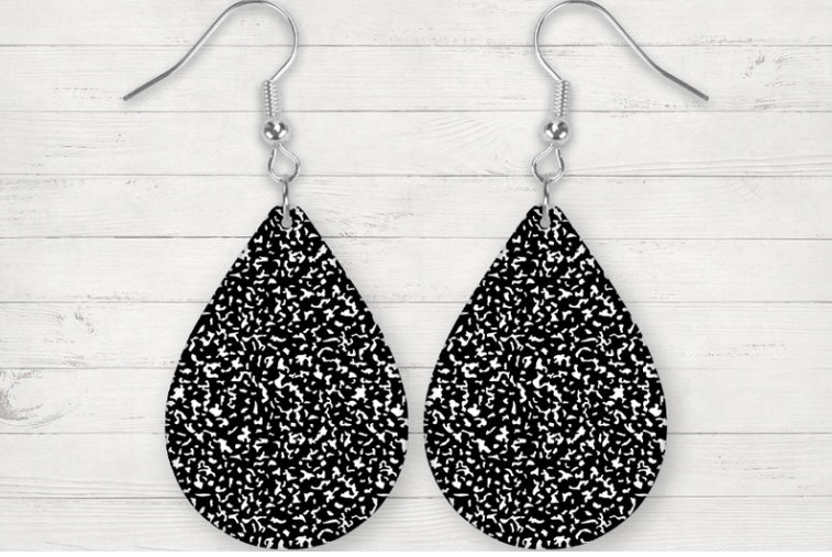 Comp book tear drop earrings