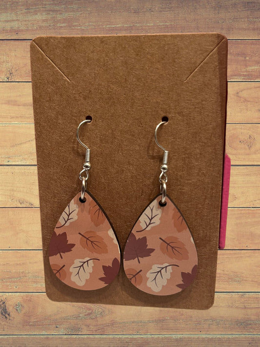 Fall leaves teardrop earrings