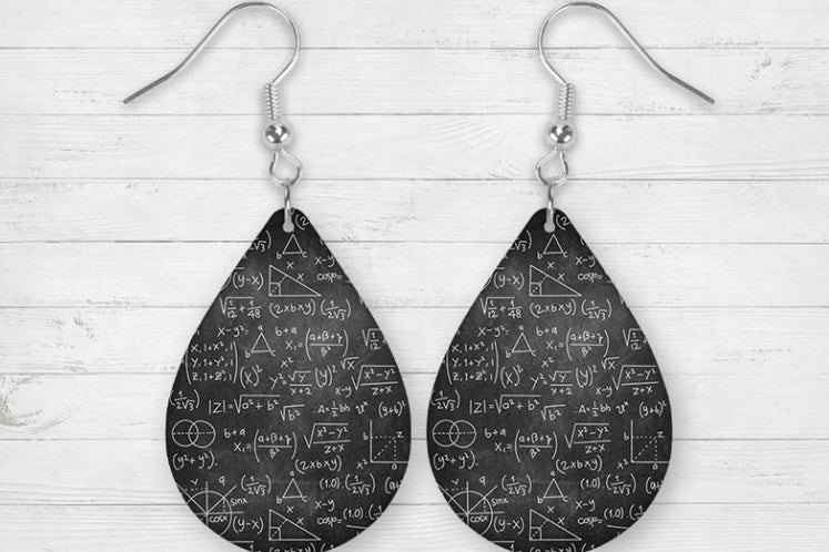 Chalkboard tear drop earrings