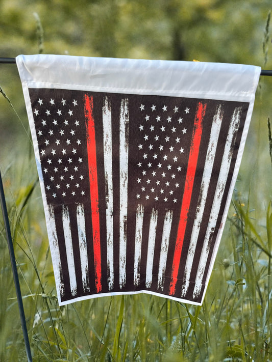 Thin red line 12x18 garden flag