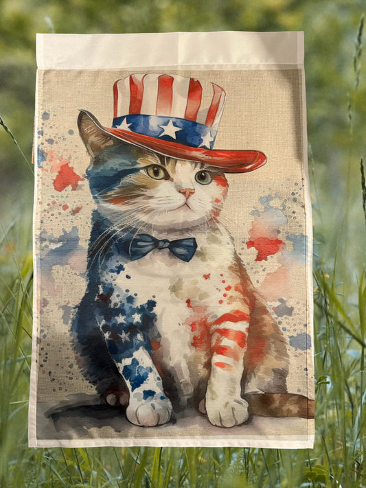 American Cat 12x18 garden flag