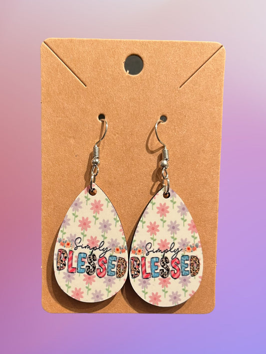 Simply blessed tear drop earrings