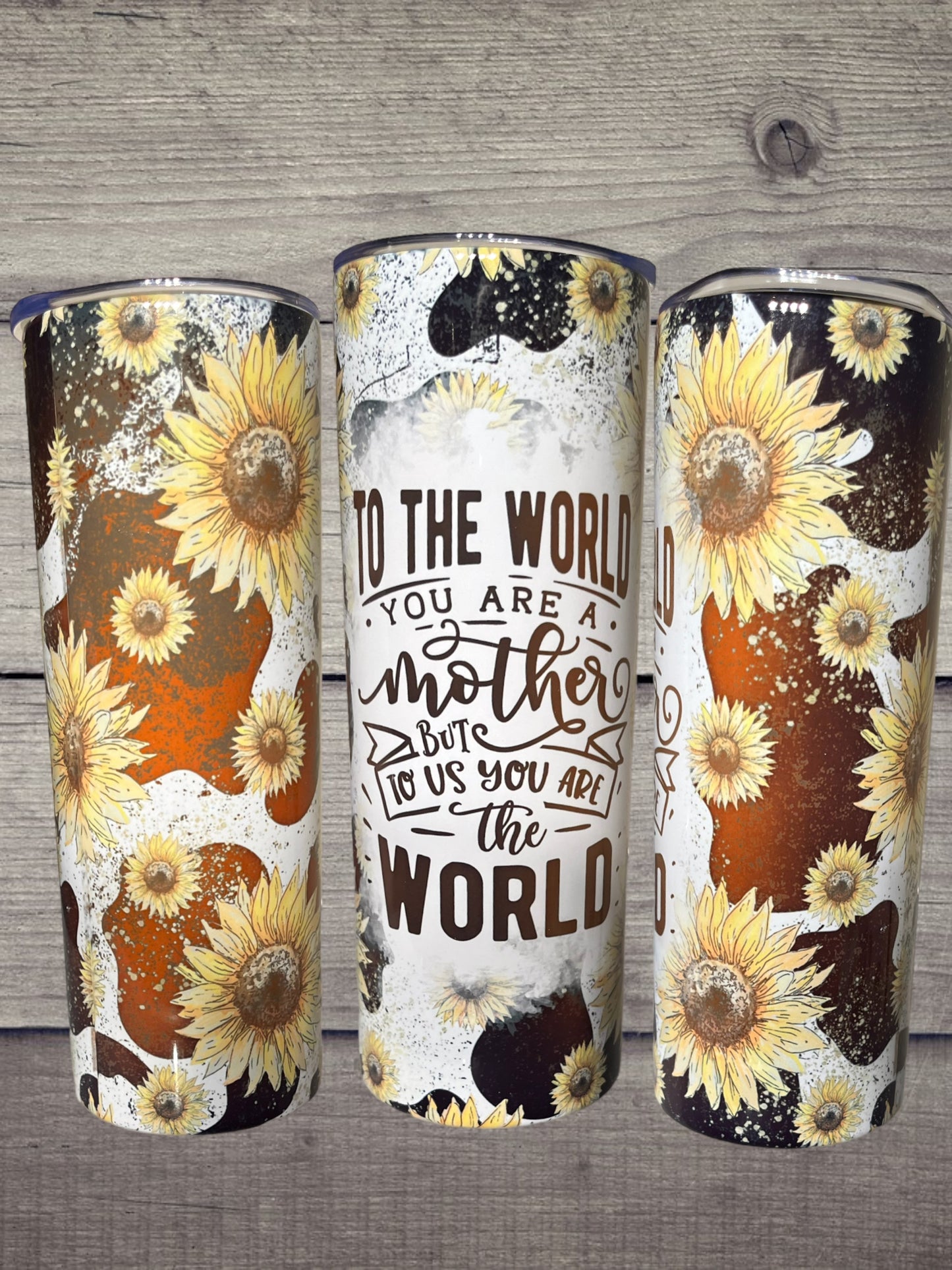 Mother world sunflower 20oz tumbler