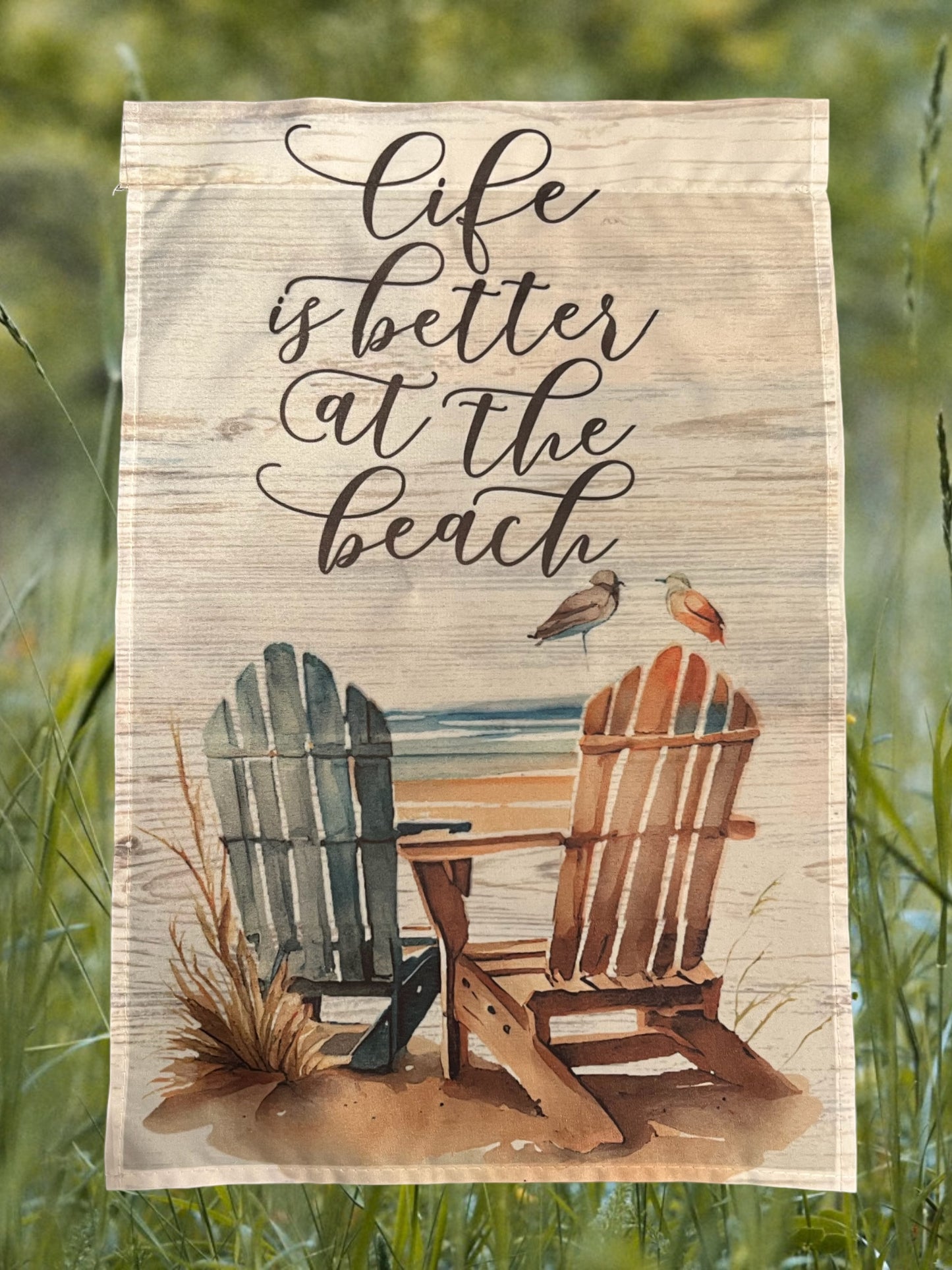 Life is better at the beach 12x18 Garden Flag