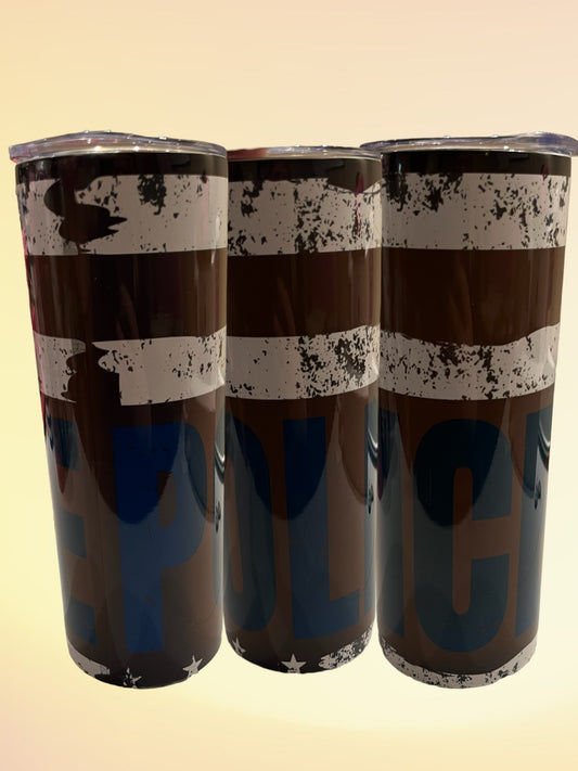 Police flag 20oz tumbler