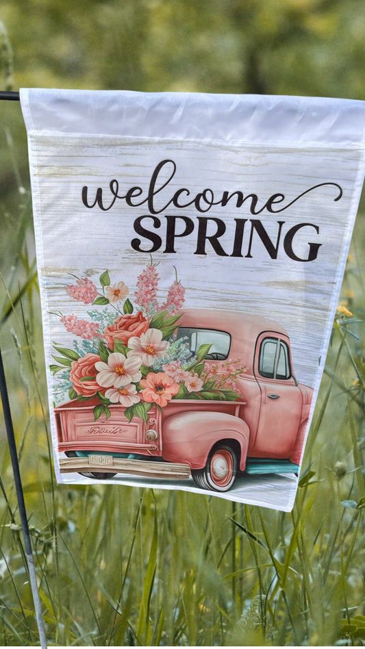 Welcome spring 12x18 garden flag