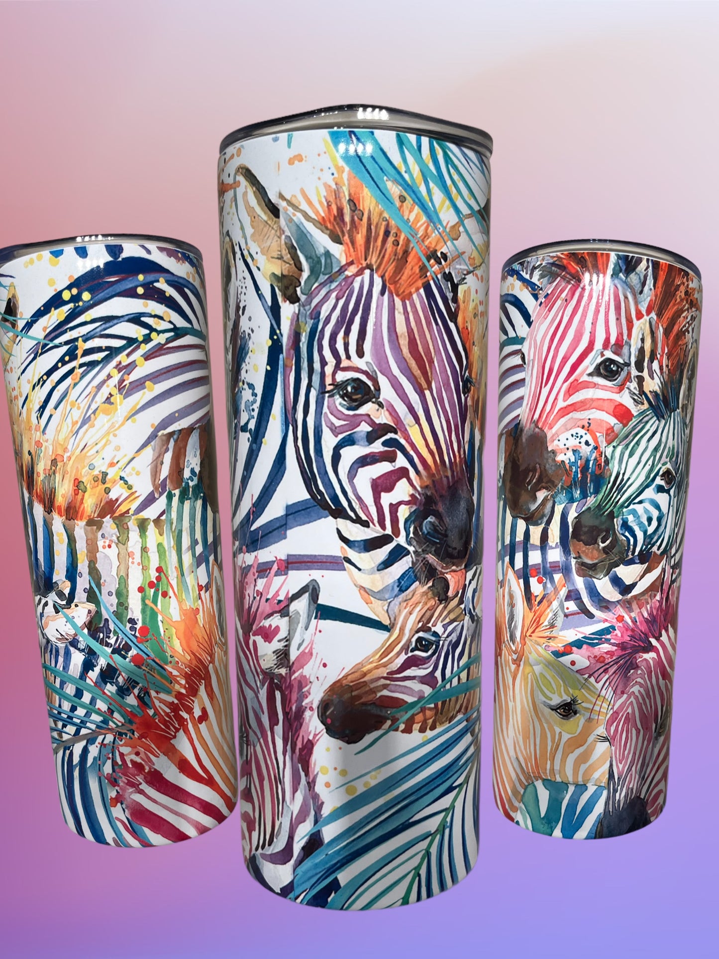 Watercolor Zebra 20oz Tumbler