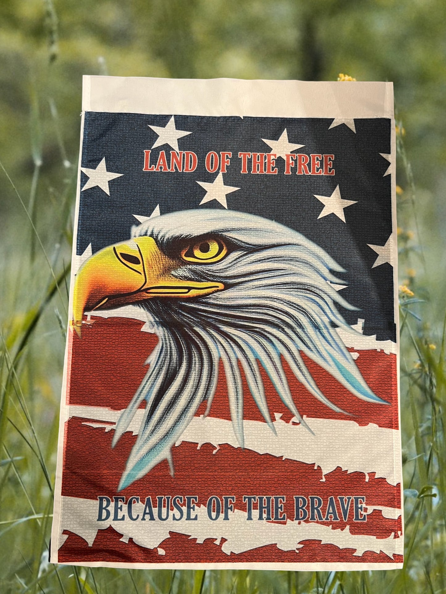 Land of the free garden flag 12x18