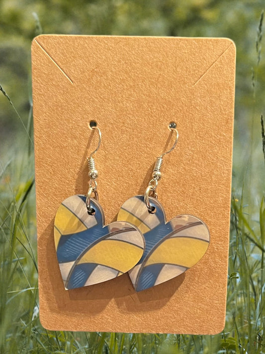 Volleyball heart earrings