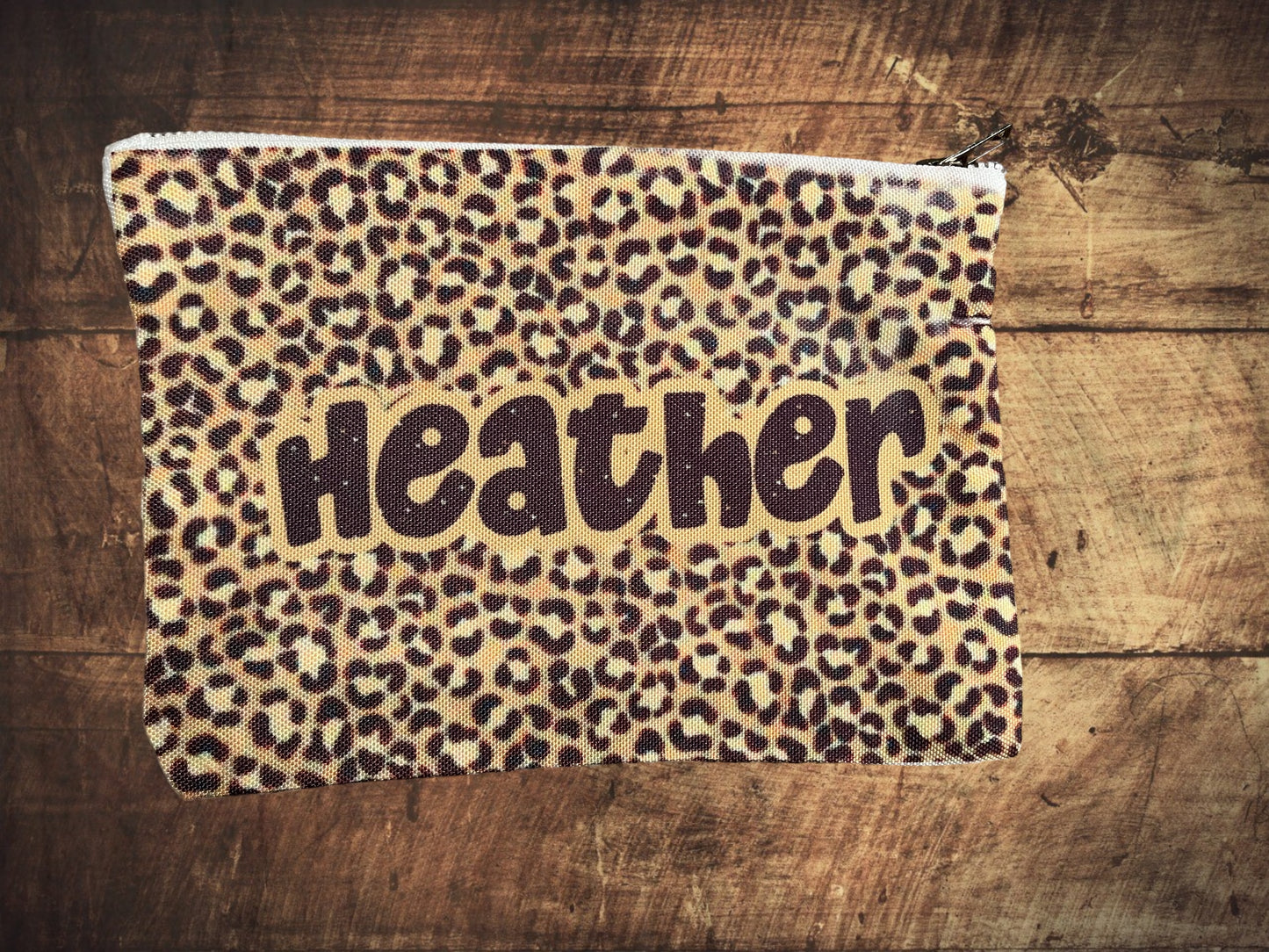 Personalized Cheetah Print Cosmetic Bag