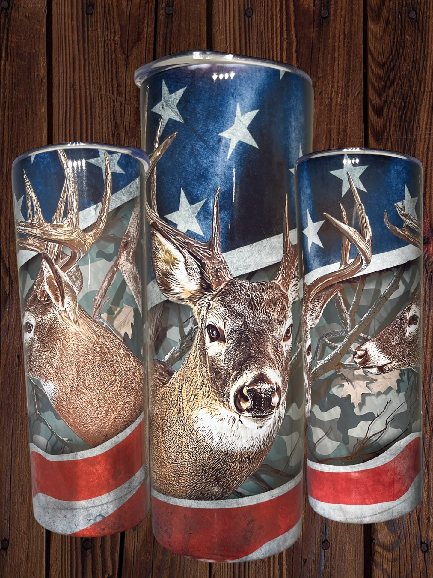 Deer American Flag 20oz Tumbler