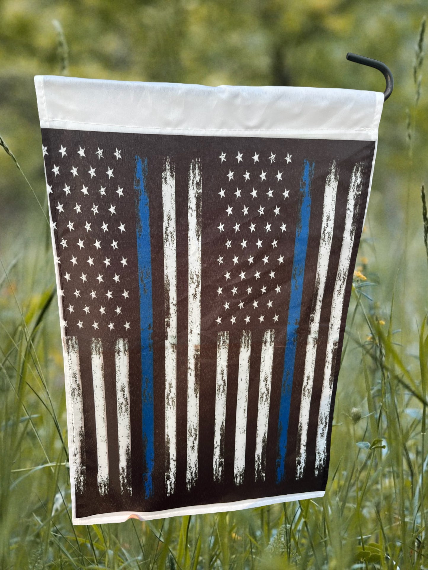 Thin blue line 12x18 garden flag