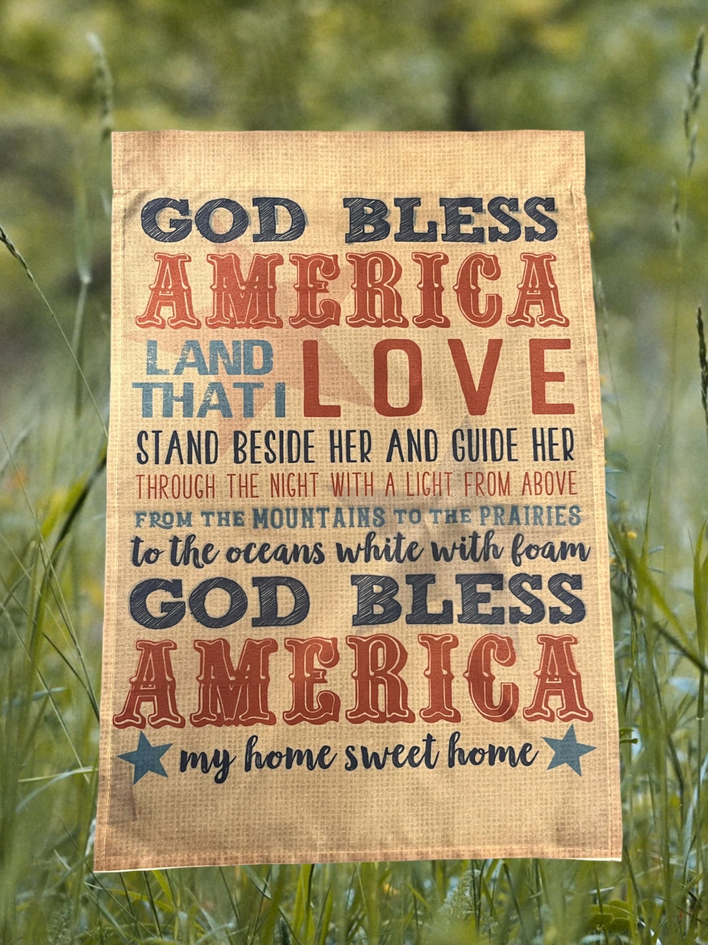 God Bless America 12x18 garden flag