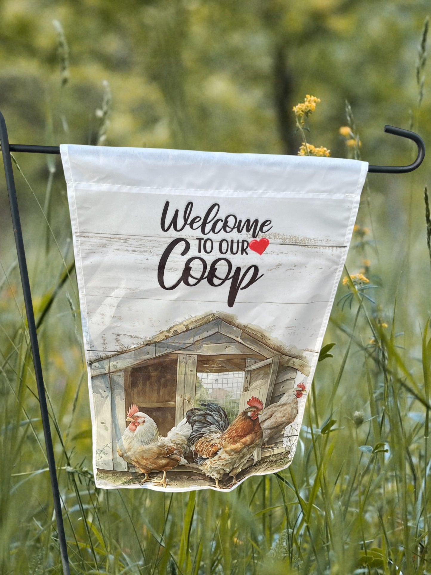 Welcome to the coop 12x18 garden flag